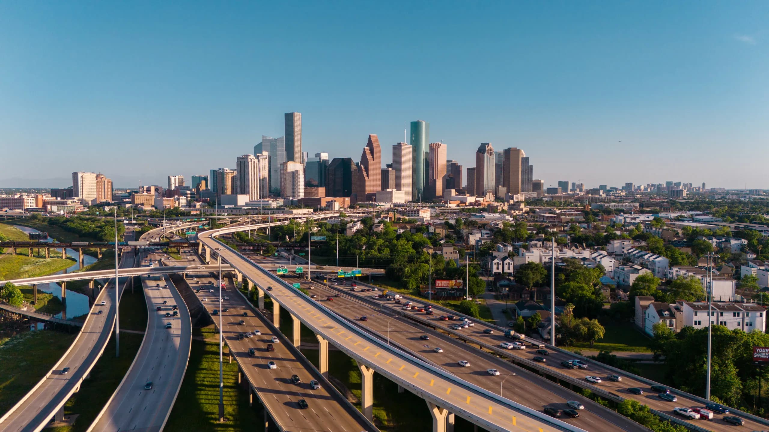 Houston skyline representing Alchemy's Texas headquarters